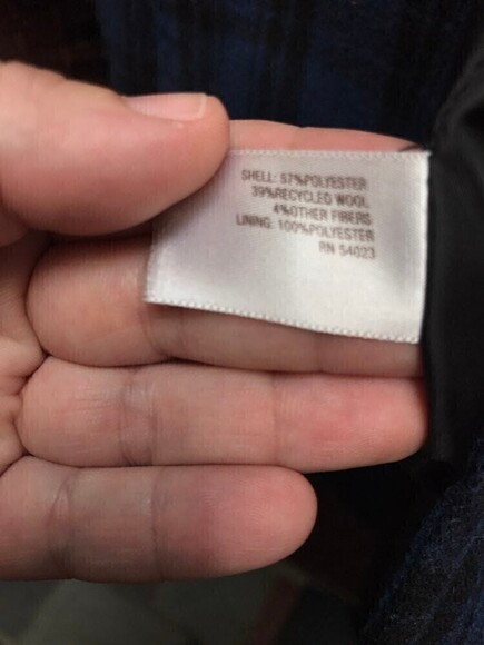 Old Navy Wool Blend Blue checkered Jacket Womens Medium - Picture 8 of 10